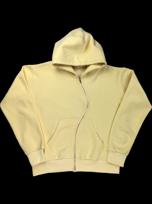 "Creme" Curved Zip-Up