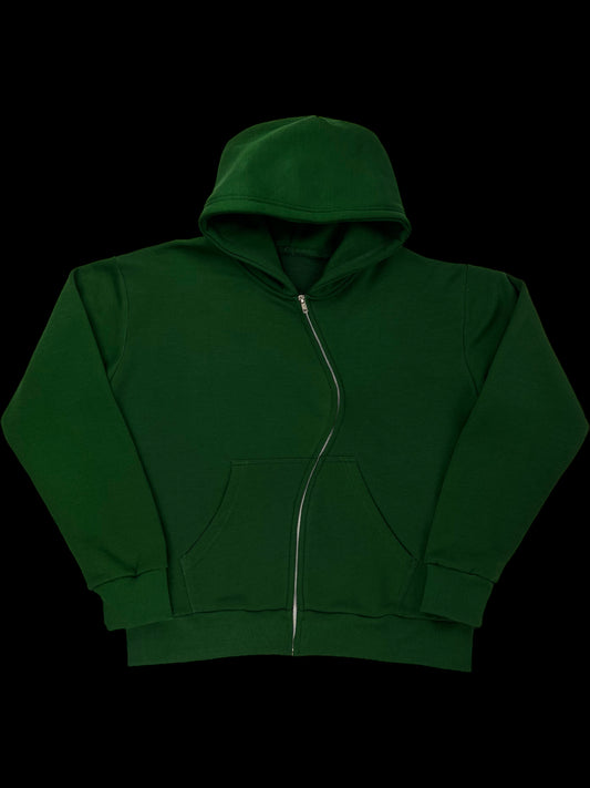 "Forest Green" Curved Zip-Up